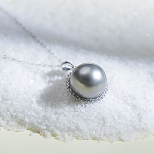 Joyería de perlas de agua de mar natural, collar de perlas de Tahití de oro de Mar del Sur redondo de plata 925 para mujer - Product Image 4