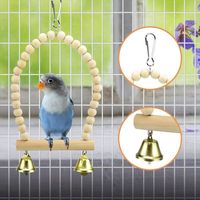 Jouet perroquet, jouet en bois rongeant les dents poulpe cage à oiseaux accessoires suspendus fournitures pour oiseaux échelle d'escalade boule de rotin