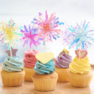 Décorations de gâteaux en feu d'artifice en aluminium, toppers scintillants en guirlande, décorations de boissons en guirlande, pics à cocktail pour fournitures de fête de mariage - Product Image 3