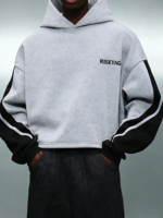 LTD-H1042 Sweat-shirts à capuche pour hommes, coupe ample, personnalisables par impression et broderie, printemps-été, légers et fins, patchwork, blocs de couleur, manches à motifs