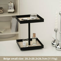 Rangement à domicile, bureau, acier inoxydable, rotatif, multifonctionnel, double couche, étagère de rangement pour cosmétiques, bijoux, parfum, rouge à lèvres
