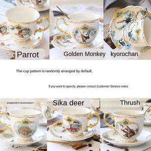 Juego de Té de Cerámica de Lujo, Estilo Británico, para Té de la Tarde, Juego de Tazas de Café, Juego de Café de Alta Gama para el Hogar, Estilo Jungla - Product Image 4