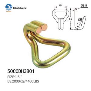 Crochets en acier robustes Hidea Factory de 1,5 po, crochets double J Swan pour arrimage, zingués ou noirs, crochets double J pour arrimage de cargaison - Product Image 4