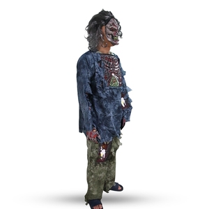 Costume d'Halloween Zombie unisexe pour adulte en polyester – Déguisement d'horreur pour fête effrayante, tenue de cadavre terrifiante - Product Image 3