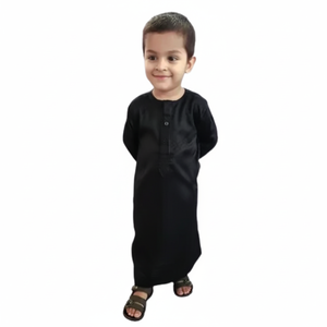 Thobe pour enfant de style traditionnel fabriqué en Inde, en coton doux, à manches longues et col rond pour garçons, vêtements respirants à vendre - Product Image 1