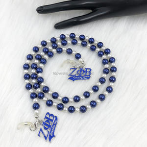 Fait à la main sororité grecque Zeta Phi Beta blanc bleu perle lettre breloques <span class=keywords><strong>lunettes</strong></span> <span class=keywords><strong>de</strong></span> soleil <span class=keywords><strong>lunettes</strong></span> <span class=keywords><strong>de</strong></span> lecture chaîne porte-<span class=keywords><strong>cordon</strong></span> - Product Image 5