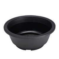 Macetas Redondas de Plástico para Suculentas, Cortas y Planas, para Suculentas en Forma de Tronco, con Aspecto de Resina, en Negro, Terracota y Transparente, Venta al Por Mayor