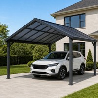 Abri de stationnement Angye moderne et luxueux pour 2 voitures, personnalisé, en alliage d'aluminium thermolaqué, étanche, pour villa et cour.