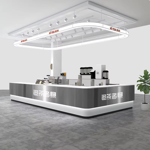 เคาน์เตอร์ร้านกาแฟดีไซน์ในร่มสำหรับร้านอาหารเฟอร์นิเจอร์ดีไซน์เคาน์เตอร์ดื่มชานม - Product Image 5