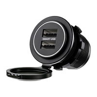 Charger USB-C untuk Motor 24 Volt 5V 3.1A Tahan Air Port USB-A Ganda Reversibel, Dapat Dipasang di Kapal, Bus, Armada