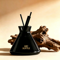 Bouteille d'expansion d'aromathérapie en ambre conique à bouche ouverte 200 ml, bouteille de décoration pour la maison et logo personnalisé