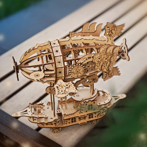 <span class=keywords><strong>Puzzle</strong></span> 3D in Legno di Dirigibile, Modello Educativo Fai-da-Te, Oggetto Decorativo, Regalo da 101-500 Pezzi - Product Image 2