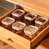 Bocaux en verre borosilicate haute résistance Linuo avec couvercles en acier inoxydable, compatibles four et micro-ondes, pour la conservation des aliments
