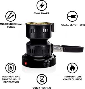 Euro Household Electric Coffee Coil Hot Plate Stainless Steel Surface <b>Temperature</b> <b>Control</b> CE Certified 1200W for Home Hotel Use - Product Image 5