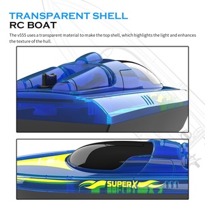 Flytec V555 2.4G LED RC Racing Boat 15km/h Waterproof Rechargeable USB <b>Cable</b> Remote Control Toy for Kids Pool Lake Gifts - Product Image 4