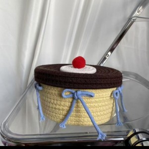 Panier de rangement en tissu de corde de coton pliable pour organiser les vêtements de bébé, décoratif <span class=keywords><strong>à</strong></span> la main, tissé, pour cadeaux - Product Image 3
