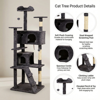 Arbre à chat moderne en velours doux avec poteaux à gratter en sisal, structure d'escalade multi-niveaux en peluche pour espace de repos à domicile