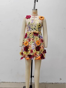 Venta al por mayor Sunflower A-line Strap Mini vestido cóctel cumpleaños boda invitados <span class=keywords><strong>vestidos</strong></span> mujeres - Product Image 5