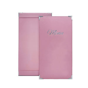 Menú de Cuero para Restaurante a Precio de Fábrica, Menú de Una Sola Página, Cubiertas de Menú de Cuero Rosa Repujado para Restaurante - Product Image 1