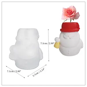 Miniature toys diy Snowman mold set candle holder silicone mold for epoxy resin candle holders epoxy resin crafts mold