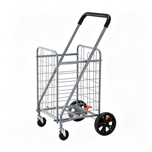 Chariot de courses robuste 340L avec panier métallique, grande capacité, roulettes pivotantes silencieuses, pour supermarché et usage commercial, kit professionnel - Product Image 1