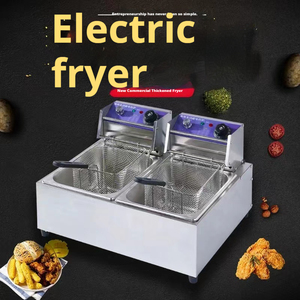 Grande capacità doppio serbatoio patatine fritte friggitrice elettrica commerciale con 2 cesti
