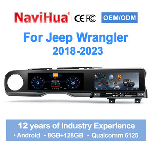 NaviHua Nuevo Radio Multimedia para Auto con Pantalla Digital Dual de 10.25 Pulgadas y Android, GPS, Carplay para Jeep Wrangler JL 2018-2023 - Product Image 1