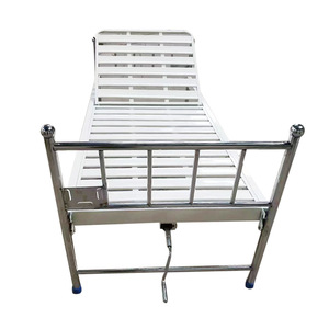 Lit d'hôpital en acier inoxydable 2060*900*500mm, lit médical manuel pour adultes, usage médical - Product Image 5
