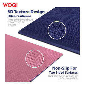 Tapis de yoga Woqi 6 mm d'épaisseur, pliable, bleu foncé, pour le fitness et le remodelage corporel - Product Image 5