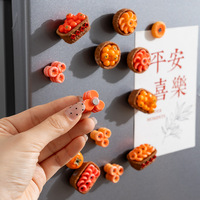 Aimant de réfrigérateur créatif sur le thème alimentaire, motif kaki séché mignon, autocollant magnétique, décoration intérieure, Chine 'Tout ce que vous souhaitez'