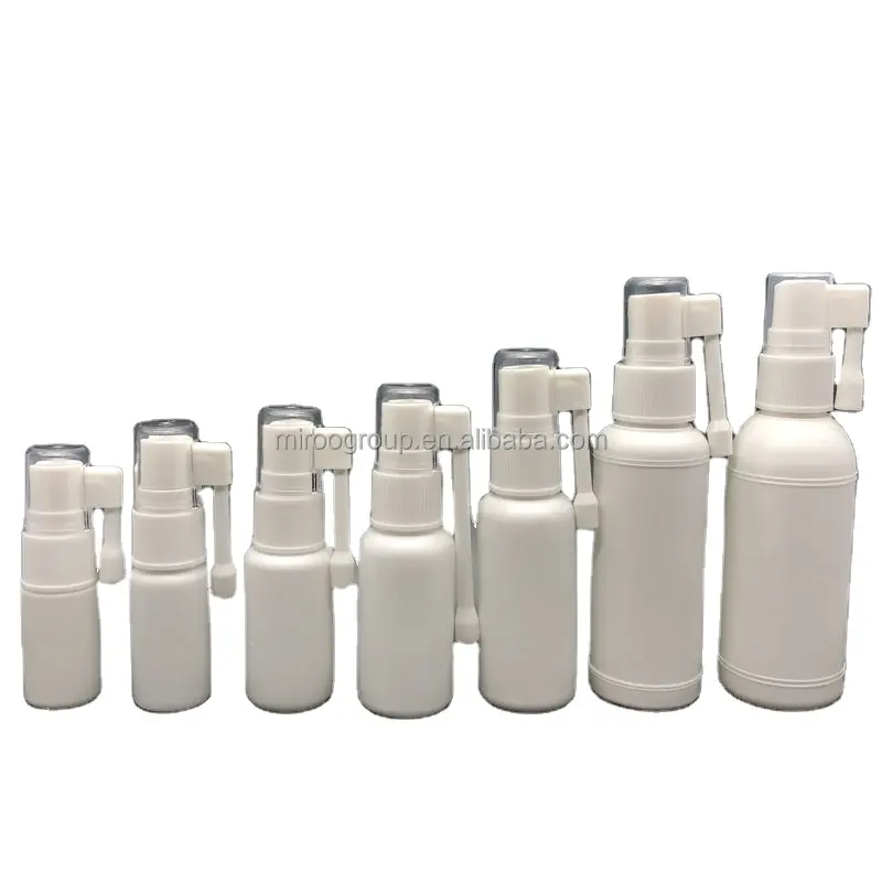 5ml 10ml 15ml 20ml 25ml 30ml 50ml 60ml HDPE/PETホワイトクリア鼻スロートスプレーボトル/口口口スプレーボトル (ロングノズル付き)