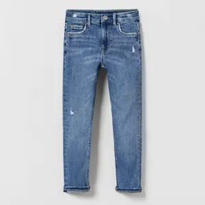 OEM Custom Skinny Kids Jeans Ripped Baggy Acid Enzymes Washed Denim Pants For Boys