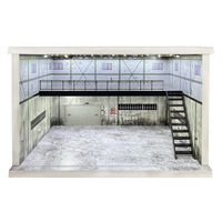 Diorama de garage automobile à l'échelle 1/64 avec éclairage LED USB, vitrine réaliste pour voitures miniatures et modèles réduits