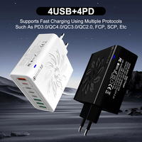 Nouveau produit Chargeur rapide 120W 8 ports pour téléphone portable QC3.0 PD3.0 USB Type-C Adaptateur SCP Ignifuge pour utilisation avec appareil photo