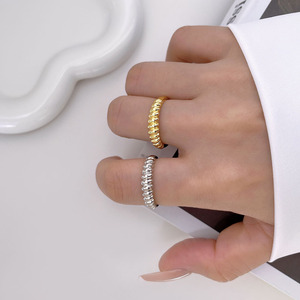 Ready To Ship 18K Gold Plated Simple Design Chunky <b>Adjustable</b> Open <b>Rings</b> Women - Product Image 3