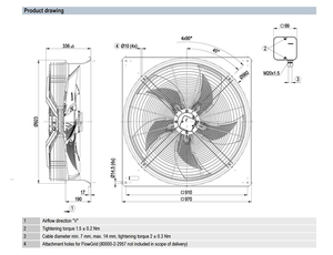 Ventilateur EC haute efficacité ebm-papst VWA0800B7SNZ 8317078523, ventilateur intelligent à économie d'énergie pour systèmes de ventilation industrielle HVAC - Product Image 4