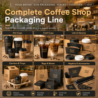 Fabricant d'emballages de café personnalisés : gobelets en papier, sacs, boîtes, couvercles, serviettes pour les chaînes de cafés
