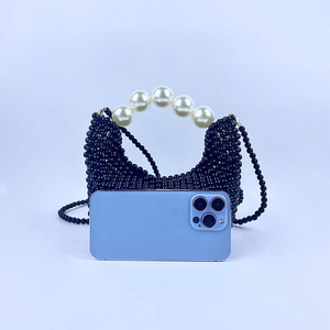 <span class=keywords><strong>L</strong></span>üks tasarımcı Hobo omuzdan askili çanta dokuma kolu inciler fransız tarzı zincir akşam debriyaj el yapımı dokuma çantalar çanta - Product Image 4