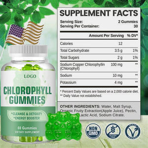 Supplément de chlorophylle Ausreson Sodium Cuivre Chlorophylle Detox Gummy Vente en gros Bio Chlorophylle Gummies - Product Image 4