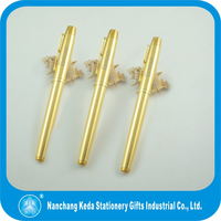 Stylos à rouleau de luxe plaqué or pur graver au laser le logo sur le dessus de la boutique de montres cadeaux VIP stylo plume en or véritable 18 carats