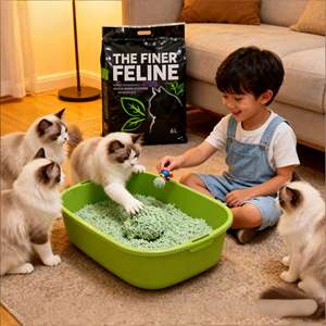 Bandeja para arena de gato de tofu con madera de pino, almidón de maíz, carbón activado, biodegradable, ecológica, desechable por el inodoro, sin obstrucciones - Product Image 1