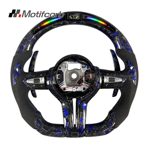 Volante Deportivo Personalizado de Fibra de Carbono Forjado con LED Azul para BMW X3 X5 X6 F10 F30 F87 F82 F80 F11 F15 M2 M3 M4 M5 M6 240i 440i 540i - Product Image 1