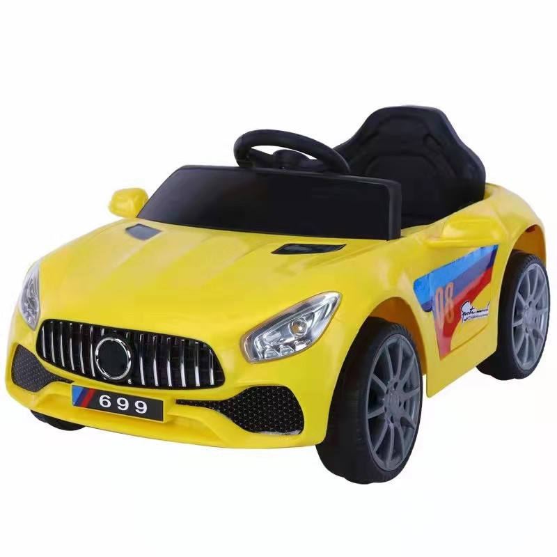 รถบังคับวิทยุสีเหลือง ขับเคลื่อนเดี่ยว แบตเตอรี่ 6V4 - ของเล่นเสริมพัฒนาการเด็กเล็ก