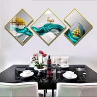 Nouvelle décoration moderne en forme de cadre en PVC, verre à vin, cristal de diamant 5D, porcelaine, restaurant, art mural abstrait, décoration