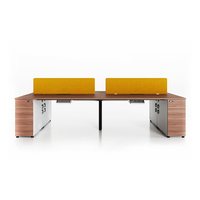 Bureau de travail modulaire en bois moderne pour 6 personnes - Bureau de travail modulaire - Explorer l'espace de travail - Modèle XFS