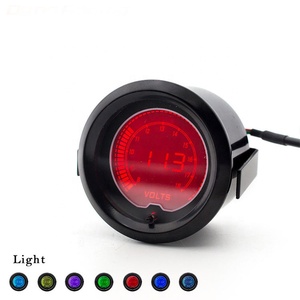 ยี่ห้อใหม่รถขนาด 2 "52 มม.<span class=keywords><strong>EVO</strong></span> 7 สี LCD Voltmeter เครื่องวัดแรงดันไฟฟ้า 8 -18 โวลต์รถขนาด - Product Image 1