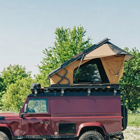 Tente de toit rigide pliable pour 4 personnes, rangement compact, pour SUV, camping, voyages en plein air, tente de toit tout-terrain