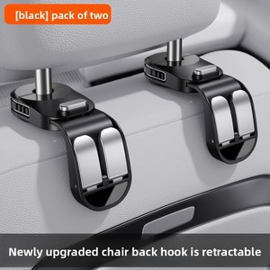 Dual Hook Car <b>Seat</b> Back Hanger, Rotatable Multifunctional Auto Interior <b>Storage</b> Hook - Product Image 2