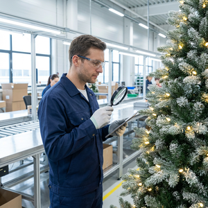 <span class=keywords><strong>Sapin</strong></span> de Noël en PE floqué épais de 2,3 m pré-éclairé, lumières LED intégrées, installation facile sur pied, <span class=keywords><strong>prix</strong></span> d'usine de gros pour l'exportation - Product Image 3