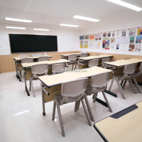 Usine Moderne École Secondaire Salle De Classe Meubles D'éducation Double Bureau Étudiant Bureau et Chaise Ensemble Lecture Étude Table En Bois